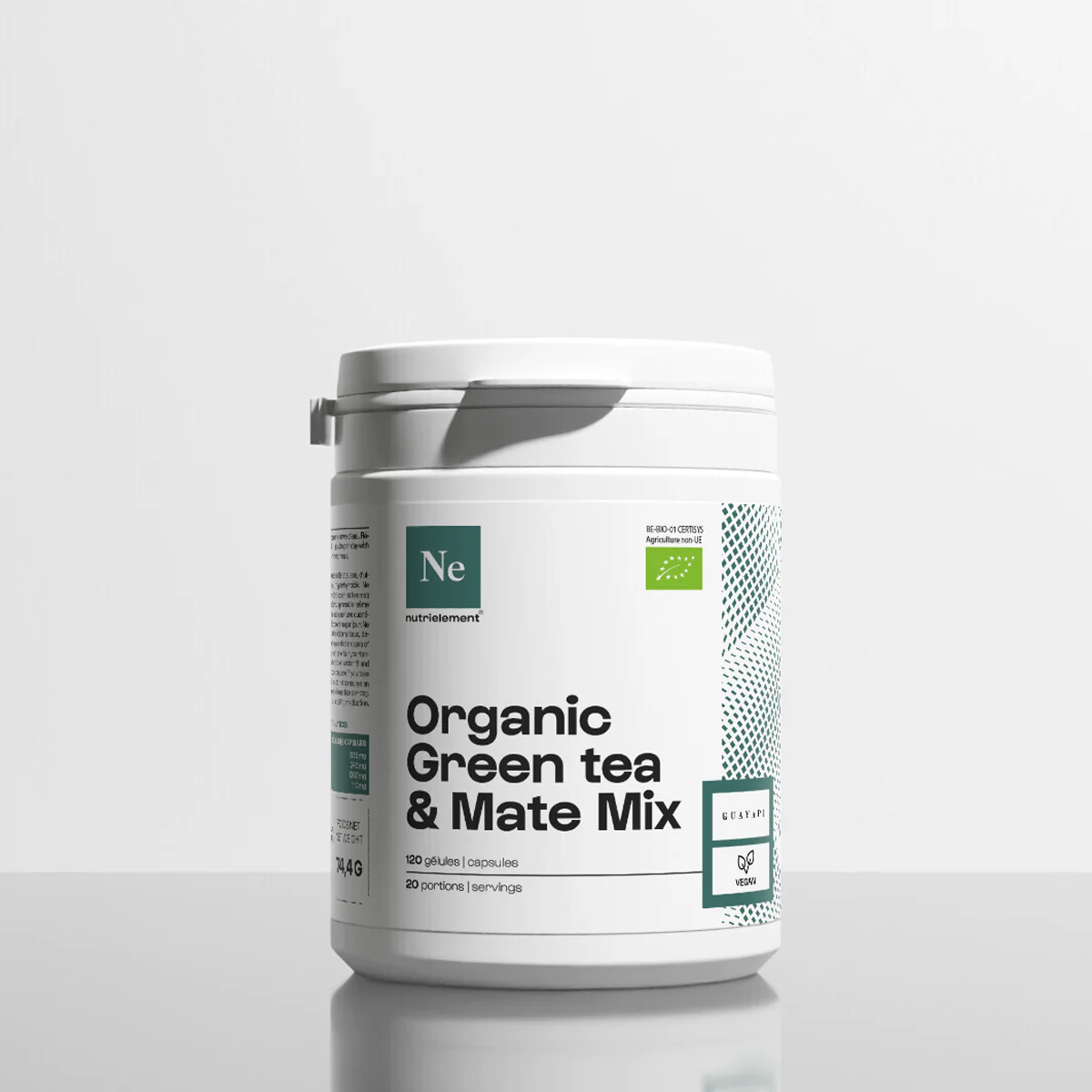 Exemple de complément alimentaire brûleur de graisse naturel à base de thé vert et maté