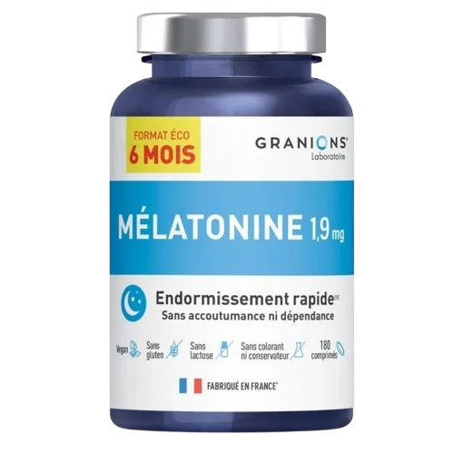 Complément alimentaire de mélatonine dosé à 1,9 mg