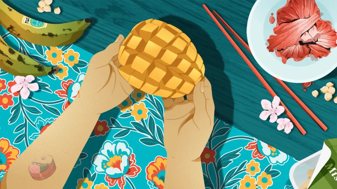 Kiera Wright-Ruiz avec des ingrédients multiculturels comme la mangue, le kimchi et le plantain