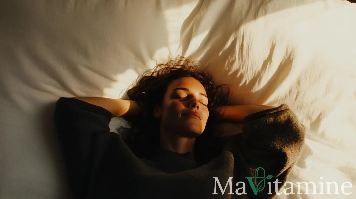 Femme dormant paisiblement illustrant l'action du magnésium et sommeil sur la détente